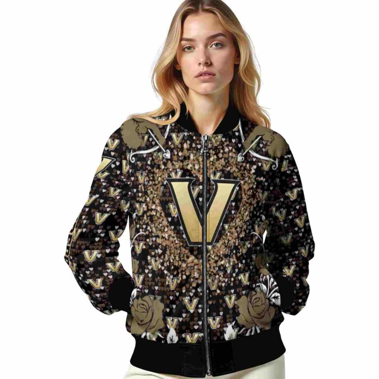 customized vanderbilt commodores heart explosion black jacket latest model
