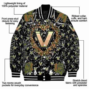 customized vanderbilt commodores heart explosion black jacket new arrival