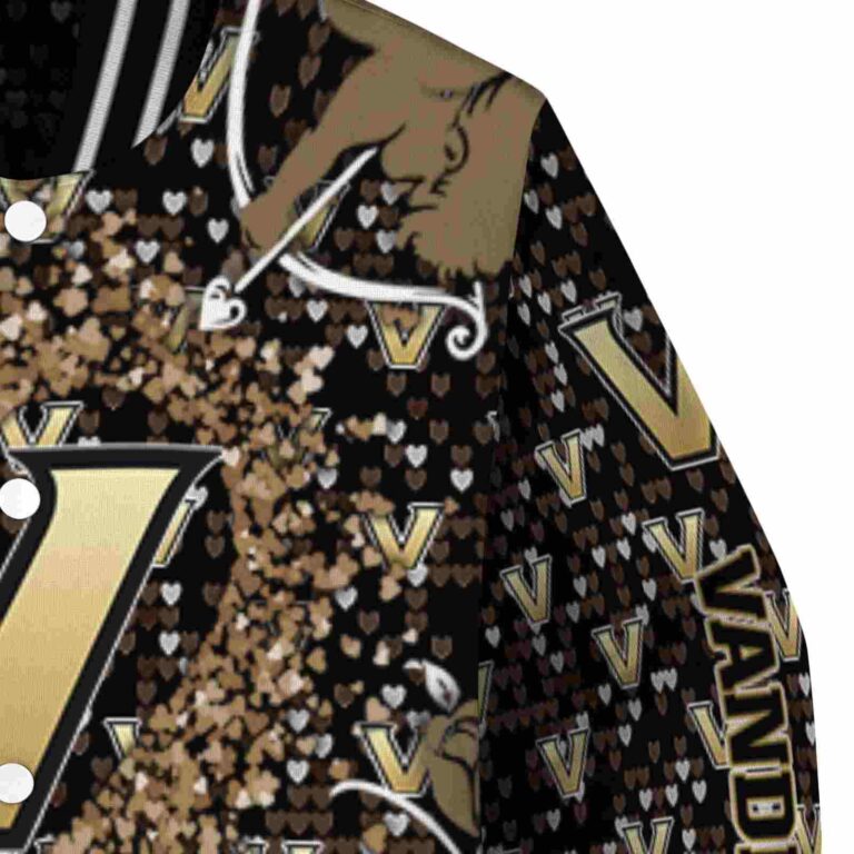 customized vanderbilt commodores heart explosion black jacket premium grade