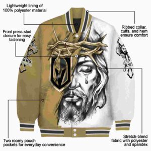 customized vegas golden knights jesus tears tan white jacket new arrival