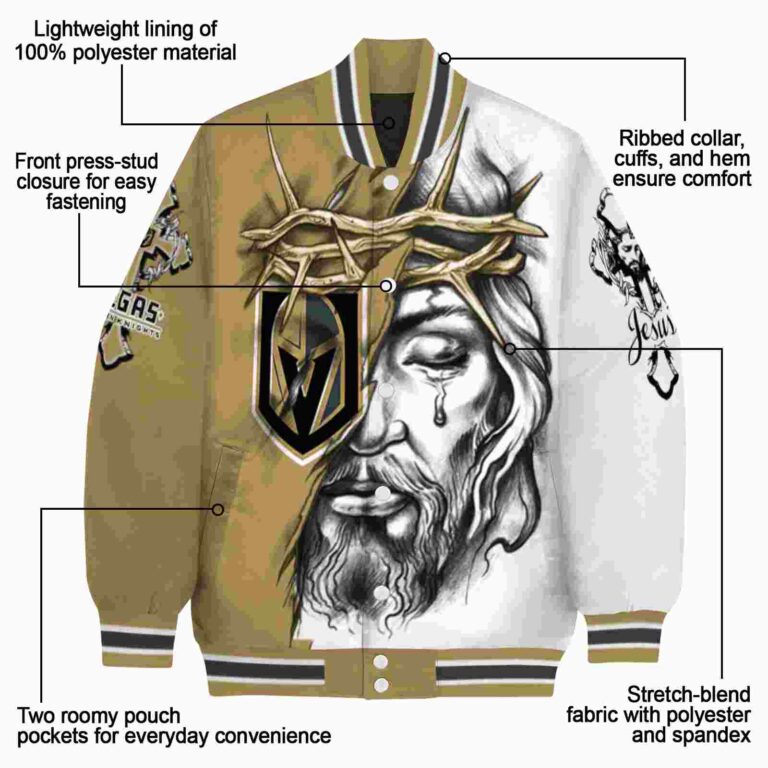 customized vegas golden knights jesus tears tan white jacket new arrival