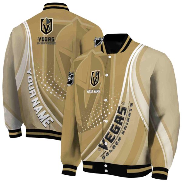 customized vegas golden knights wave patterns tan jacket fashion forward