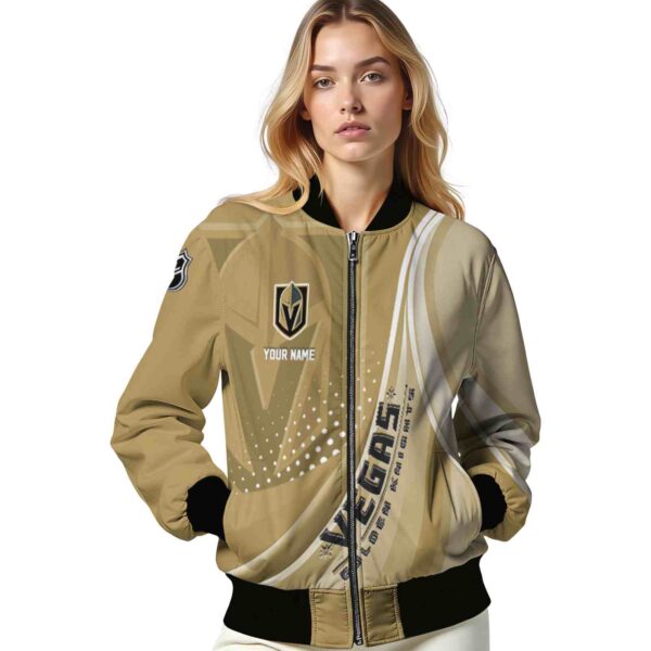 customized vegas golden knights wave patterns tan jacket latest model