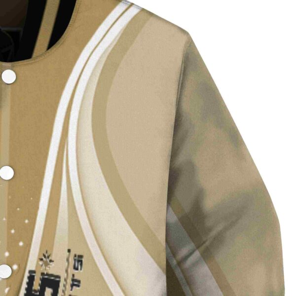 customized vegas golden knights wave patterns tan jacket premium grade