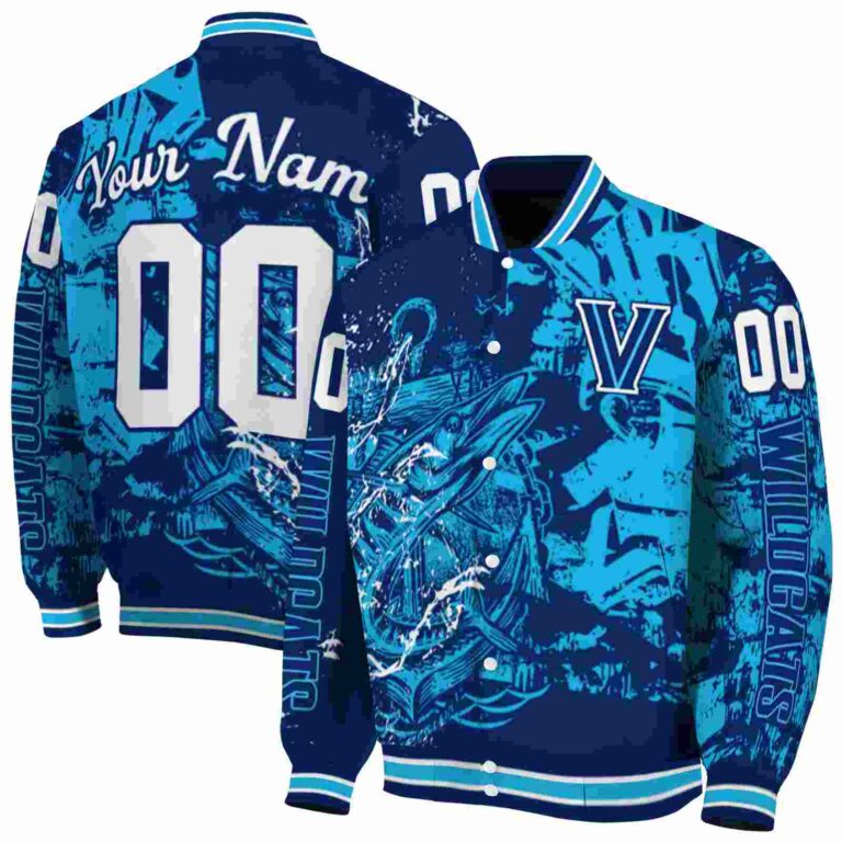 customized villanova wildcats fishing art navy jacket fashion forward