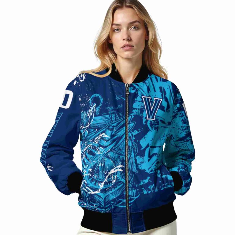 customized villanova wildcats fishing art navy jacket latest model