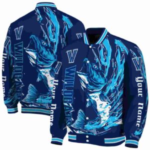 customized villanova wildcats fishing passion navy white jacket fashion forward