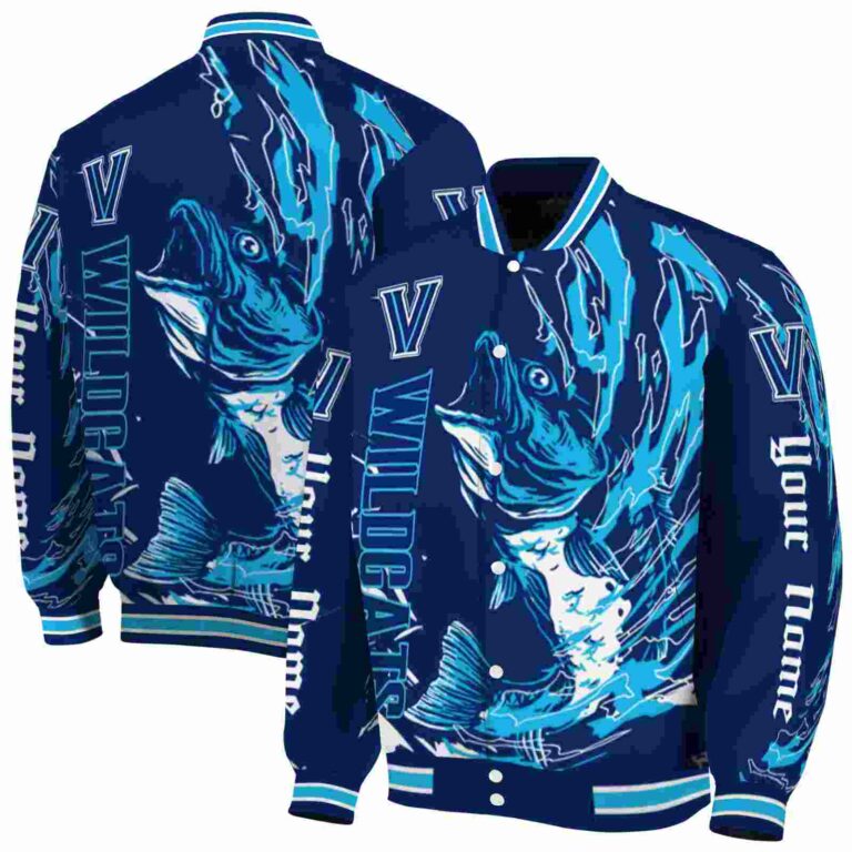 customized villanova wildcats fishing passion navy white jacket fashion forward