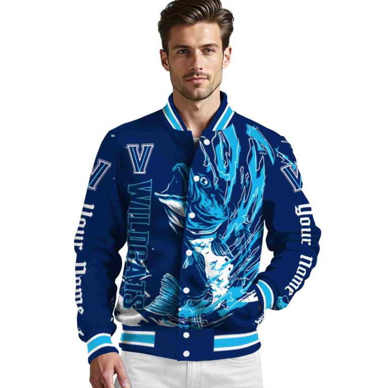 customized villanova wildcats fishing passion navy white jacket high quality