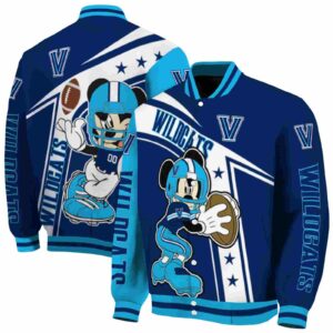customized villanova wildcats mickey football navy white jacket fashion forward