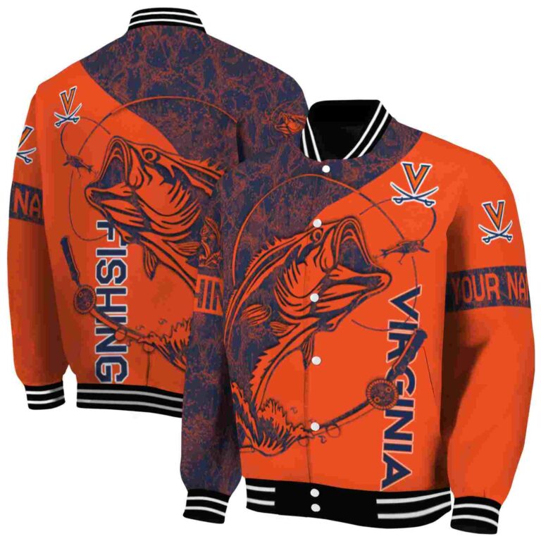 customized virginia cavaliers fishing rod orange jacket fashion forward