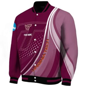 customized virginia tech hokies wave patterns maroon jacket best selling