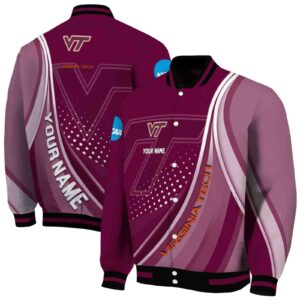 customized virginia tech hokies wave patterns maroon jacket fashion forward