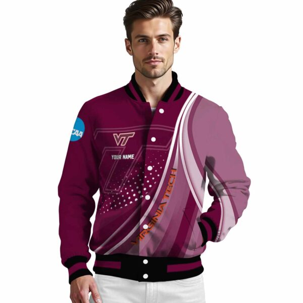 customized virginia tech hokies wave patterns maroon jacket high quality
