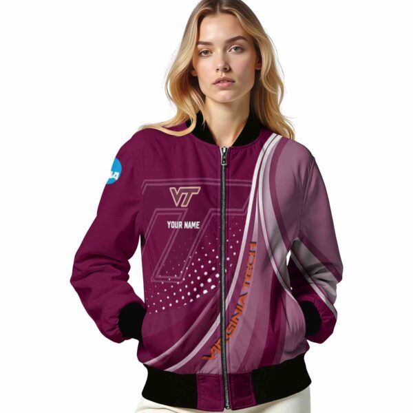 customized virginia tech hokies wave patterns maroon jacket latest model