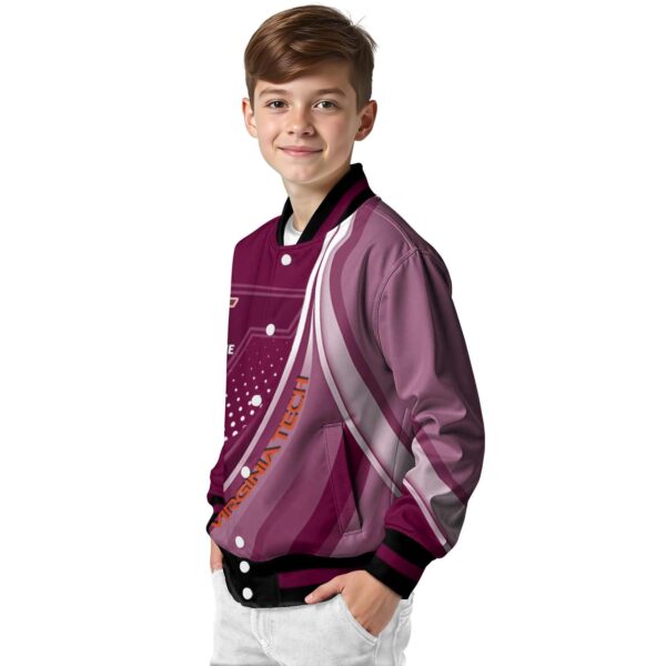 customized virginia tech hokies wave patterns maroon jacket trendy
