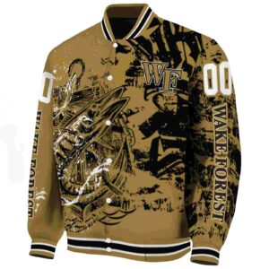 customized wake forest demon deacons fishing art gold jacket best selling
