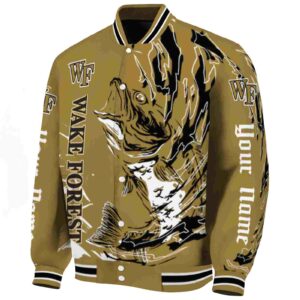 customized wake forest demon deacons fishing passion gold white jacket best selling