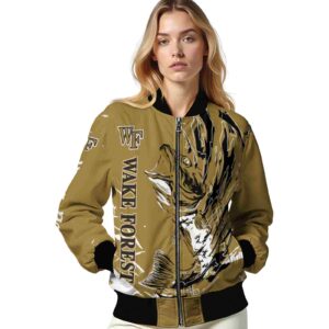 customized wake forest demon deacons fishing passion gold white jacket latest model