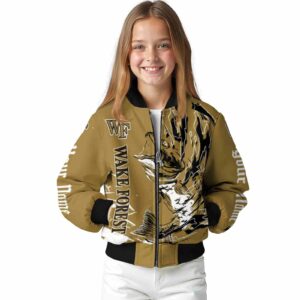customized wake forest demon deacons fishing passion gold white jacket top rated