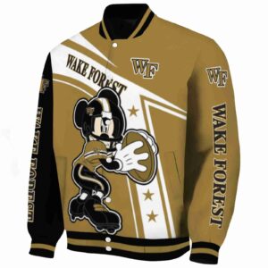 customized wake forest demon deacons mickey football gold white jacket best selling