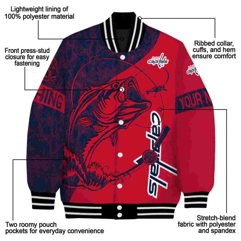 customized washington capitals fishing rod red jacket new arrival