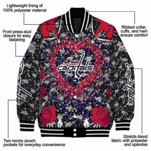 customized washington capitals heart explosion blue jacket new arrival