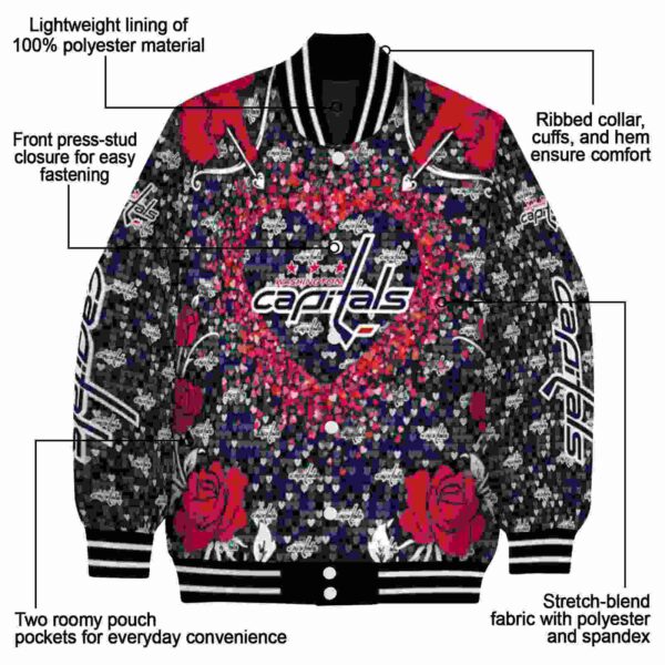 customized washington capitals heart explosion blue jacket new arrival