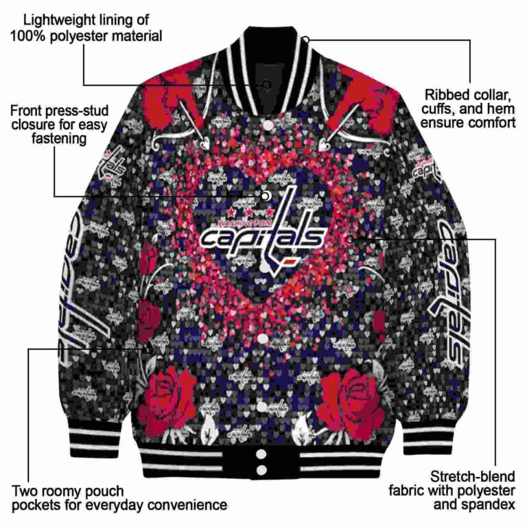 customized washington capitals heart explosion blue jacket new arrival