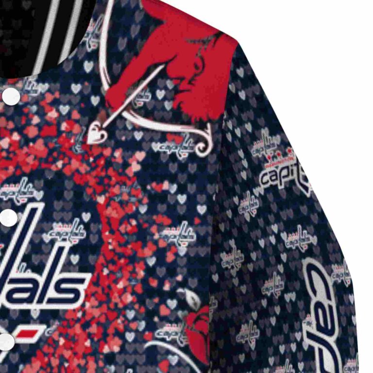 customized washington capitals heart explosion blue jacket premium grade