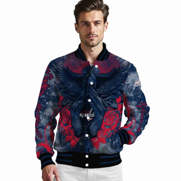 customized washington capitals praying hands blue jacket high quality