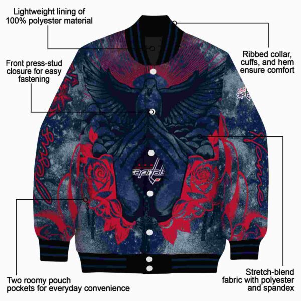 customized washington capitals praying hands blue jacket new arrival