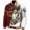 customized washington commanders jesus tears burgundy white jacket best selling