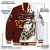 customized washington commanders jesus tears burgundy white jacket new arrival