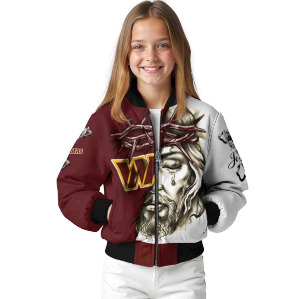 customized washington commanders jesus tears burgundy white jacket top rated