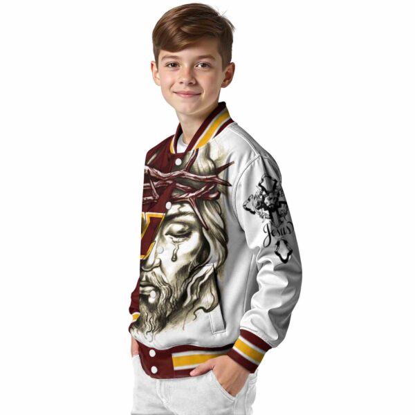 customized washington commanders jesus tears burgundy white jacket trendy