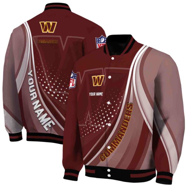 customized washington commanders wave patterns burgundy jacket fashion forward