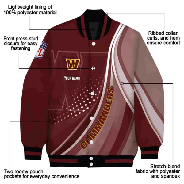 customized washington commanders wave patterns burgundy jacket new arrival