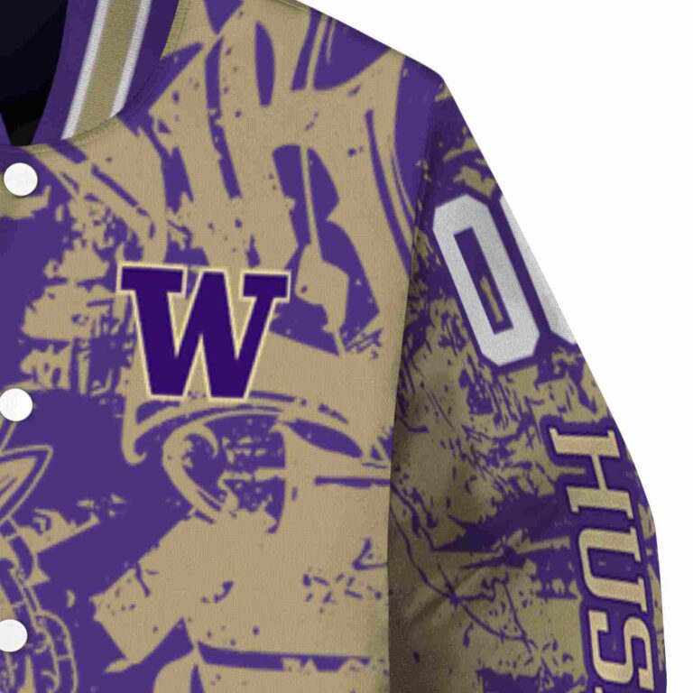 customized washington huskies fishing art purple jacket premium grade