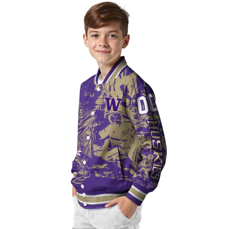 customized washington huskies fishing art purple jacket trendy