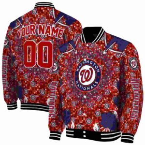 customized washington nationals heart explosion red jacket fashion forward