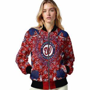 customized washington nationals heart explosion red jacket latest model