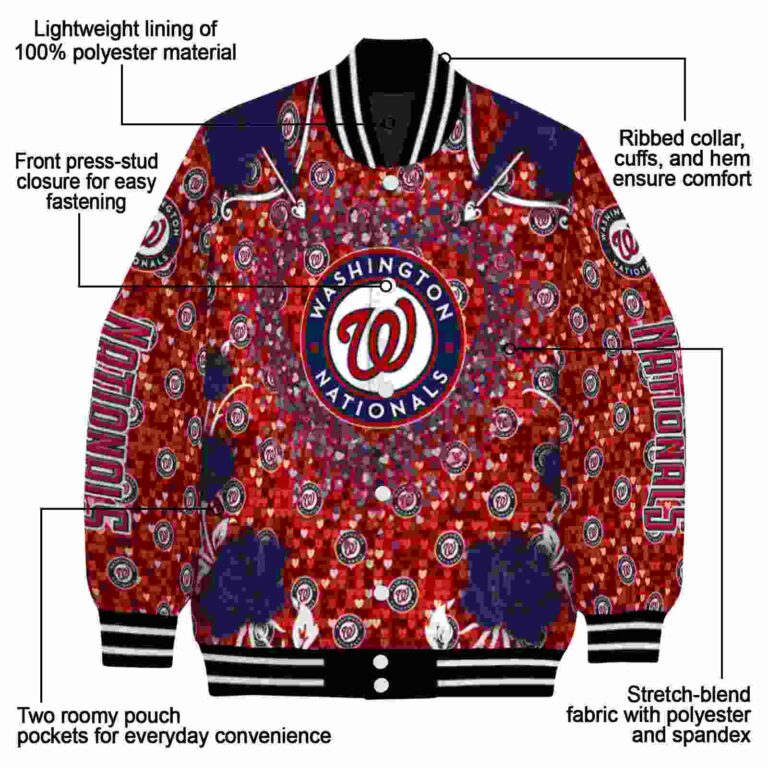 customized washington nationals heart explosion red jacket new arrival