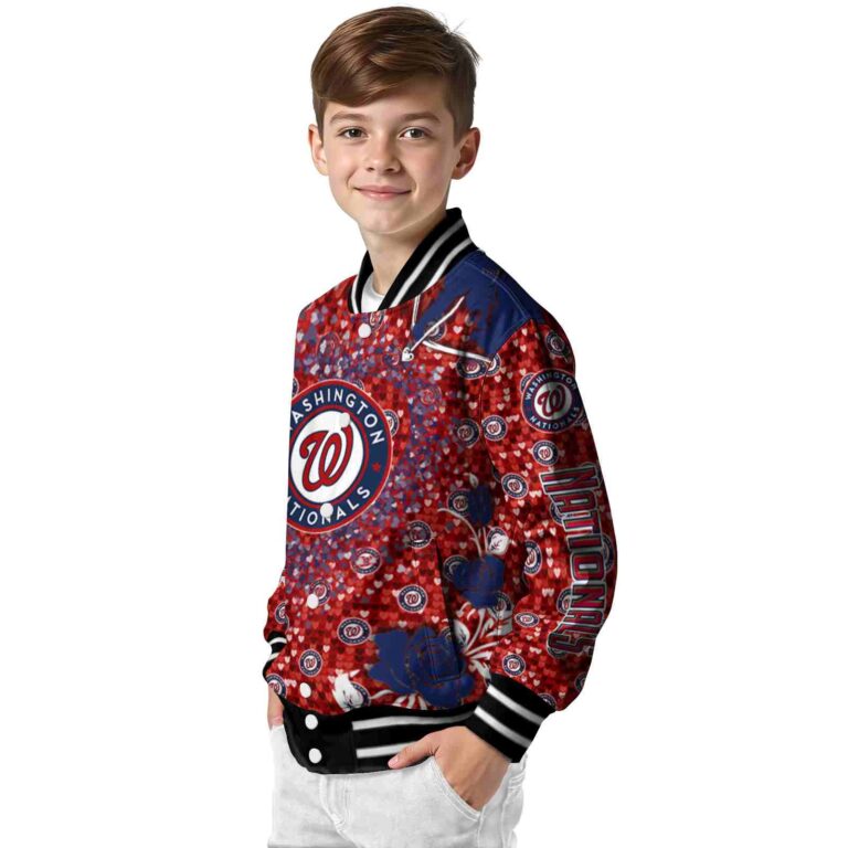 customized washington nationals heart explosion red jacket trendy