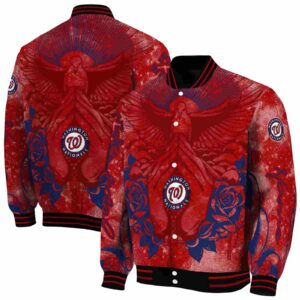 customized washington nationals praying hands red jacket fashion forward