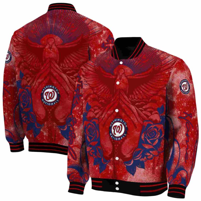 customized washington nationals praying hands red jacket fashion forward