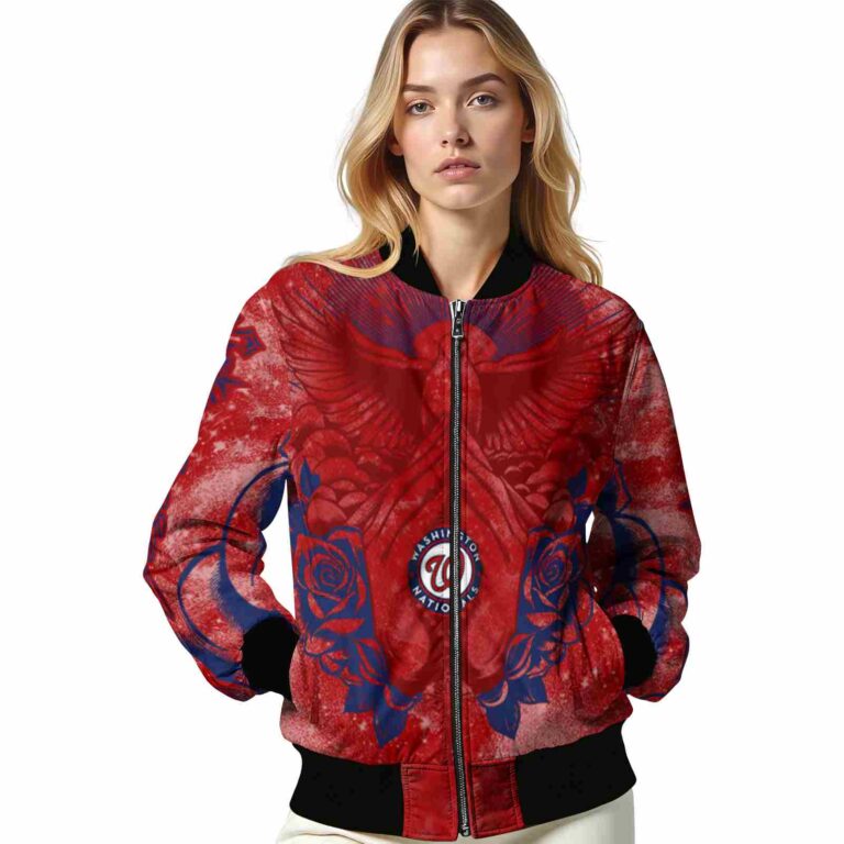 customized washington nationals praying hands red jacket latest model