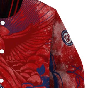 customized washington nationals praying hands red jacket premium grade