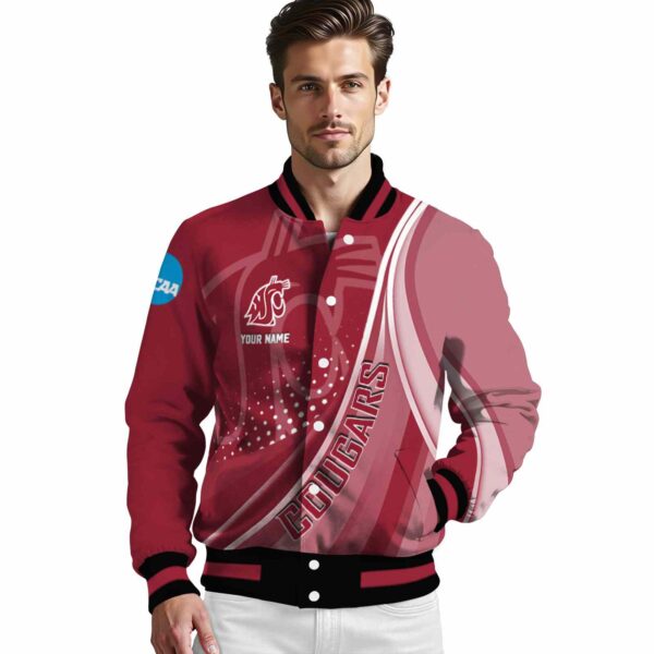 customized washington state cougars wave patterns crimson jacket high quality