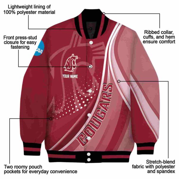 customized washington state cougars wave patterns crimson jacket new arrival